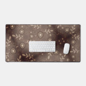 Boho Abstract Monotone Flowers Bureaumat (Keyboard & Muis)