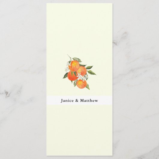 Boho Abstract Orange Garden Wedding Menu (Achterkant)