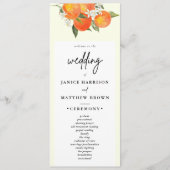 Boho Abstract Orange Garden Wedding Programmakaart (Voorkant)