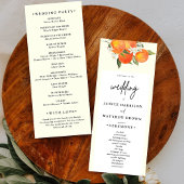 Boho Abstract Orange Garden Wedding Programmakaart