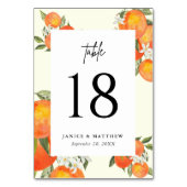 Boho Abstract Orange Garden Wedding Seating Kaart (Voorkant)