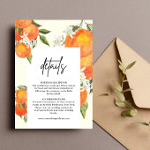 Boho Abstract Orange Wedding Details Informatiekaartje
