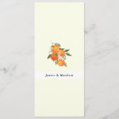 Boho Abstract Oranje Tuin Bruiloft Menu (Achterkant)