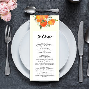 Boho Abstract Oranje Tuin Bruiloft Menu