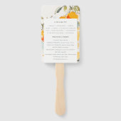 Boho Abstract Oranje Tuin Huwelijksprogramma Handwaaier (Achterkant)