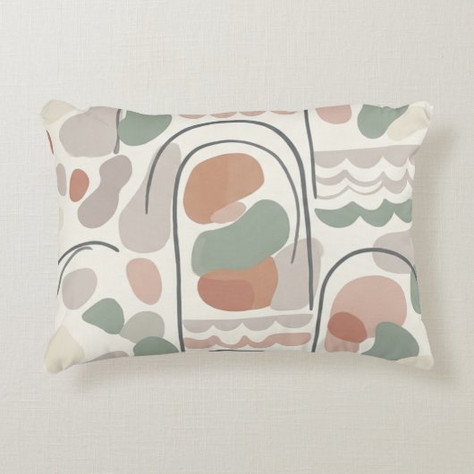 Boho Abstract Organic Shape Pillow - Earthy  Accent Kussen (Voorkant)