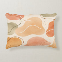 Boho Abstract Organic Shape Pillow - Earthy