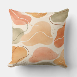 Boho Abstract Organic Shape Pillow - Earthy Kussen