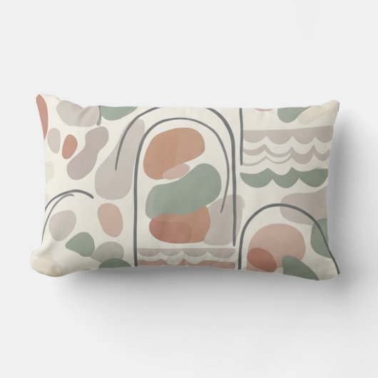 Boho Abstract Organic Shape Pillow - Earthy Kussen (Voorkant)