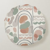 Boho Abstract Organic Shape Pillow - Earthy Terrac Rond Kussen (Achterkant)