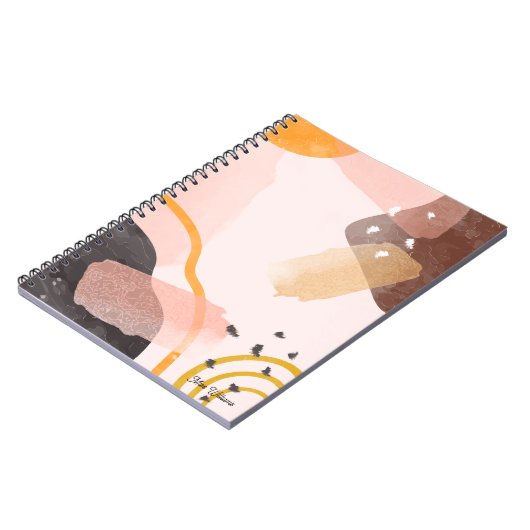 Boho Abstract Patroon Gepersonaliseerde Naam Notitieboek (Linkerzijde)