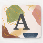Boho abstract patroon monogram muismat (Voorkant)