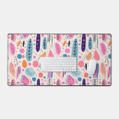 BOHO Abstract Patroon Pastelpastel Botanisch Bureaumat (Keyboard & Muis)