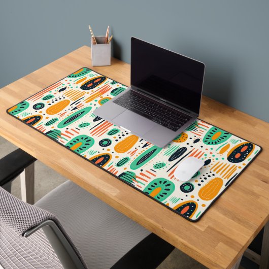 BOHO Abstract Patroon Sinaasappel & Groen Midden E Bureaumat (Kantoor 2)