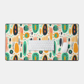 BOHO Abstract Patroon Sinaasappel & Groen Midden E Bureaumat (Keyboard & Muis)
