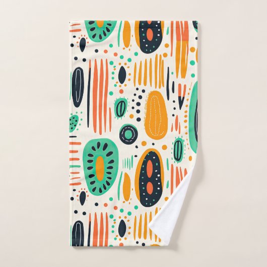 BOHO Abstract Patroon Yellow&Green Bad Handdoek (Handdoek)