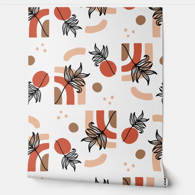 Boho Abstract Pattern | Moderne minimalistische na Behang (Afrollen)