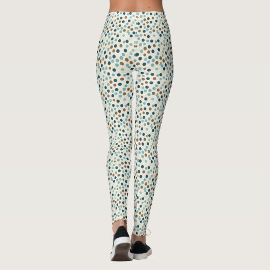 Boho Abstract Polka Dot Pattern Leggings (Achterkant)