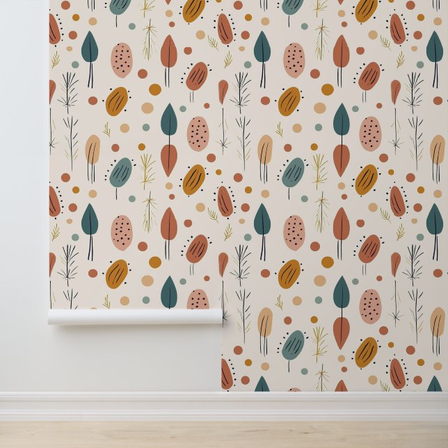 Boho Abstract Retro Modern Collectie Behang (Applicatie)