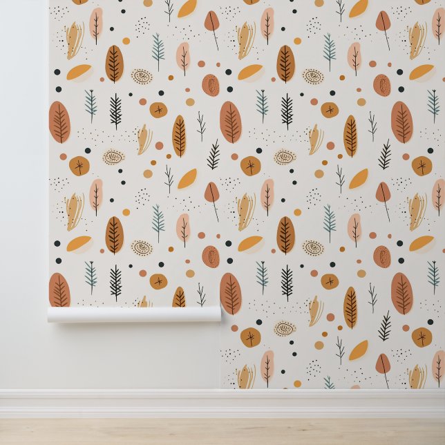 Boho Abstract Retro Trendy Collectie Behang (Applicatie)