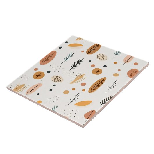 Boho Abstract Retro Trendy Collectie Tegeltje (Zijkant)