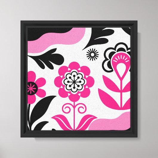 Boho Abstract Roze Bloem Muur Kunst Canvas Afdruk (Voorkant)