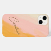 Boho Abstract Roze Geel Manuscript Douane Naam Case-Mate iPhone Case (Achterkant (horizontaal))