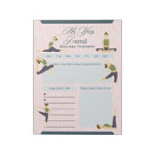 Boho Abstract Roze Groene Yoga Pose Dagelijks Dagb Notitieblok (Linkerzijde)