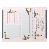 Boho Abstract Roze Groene Yoga Pose Dagelijks Dagb Notitieblok (Voorkant)