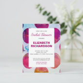 Boho abstract roze waterverf Bruidsdouche RSVP Kaartje (Staand voorkant)