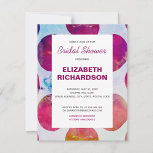 Boho abstract roze waterverf Bruidsdouche RSVP Kaartje