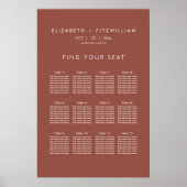 Boho Abstract | Rust Maple Zitting Chart Poster (Voorkant)