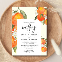 Boho Abstract Schetsmatige Oranje Tuin Bruiloft