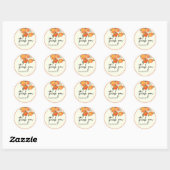 Boho Abstract Schetsmatige Oranje Tuin Bruiloft Ronde Sticker (Vel)