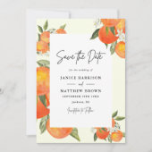 Boho Abstract Schetsmatige Oranje Tuin Bruiloft Save The Date (Voorkant)