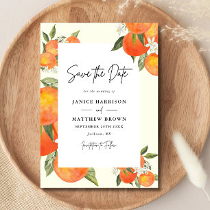 Boho Abstract Schetsmatige Oranje Tuin Bruiloft Save The Date