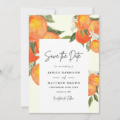 Boho Abstract Schetsmatige Oranje Tuin Bruiloft Save The Date (Voorkant)