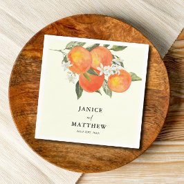Boho Abstract Schetsmatige Oranje Tuin Bruiloft Servet
