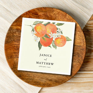 Boho Abstract Schetsmatige Oranje Tuin Bruiloft Servet