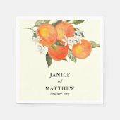 Boho Abstract Schetsmatige Oranje Tuin Bruiloft Servet (Voorkant)