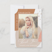 Boho Abstract Shapes Foto Afstuderen Hartelijk dan Bedankkaart (Voorkant)