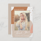 Boho Abstract Shapes Foto Afstuderen Hartelijk dan Bedankkaart (Voorkant / Achterkant)