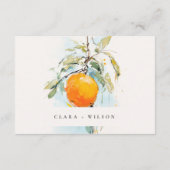 Boho Abstract Sinaasappel Tuin Bruiloft Details Informatiekaartje (Achterkant)