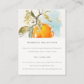 Boho Abstract Sinaasappel Tuin Huwelijksreceptie Informatiekaartje (Voorkant)