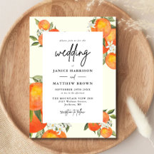 Boho Abstract Sketchy Orange Garden Wedding