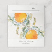 Boho Abstract Sketchy Orange Garden Wedding Plaatskaartje (Buitenkant ongevouwen)