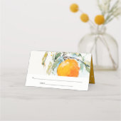 Boho Abstract Sketchy Orange Garden Wedding Plaatskaartje (Achterkant)