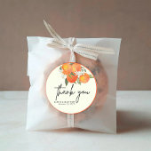 Boho Abstract Sketchy Orange Garden Wedding Ronde Sticker