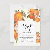 Boho Abstract Sketchy Orange Garden Wedding RSVP Kaartje (Voorkant)