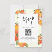 Boho Abstract Sketchy Orange Garden Wedding RSVP Kaartje (Voorkant)